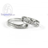 แหวนทองคำขาว แหวนเพชร แหวนคู่ แหวนแต่งงาน แหวนหมั้น - R1244_5DWG